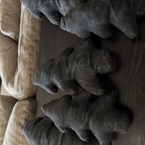 Set of denim Fabric Tree Decorations